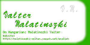 valter malatinszki business card